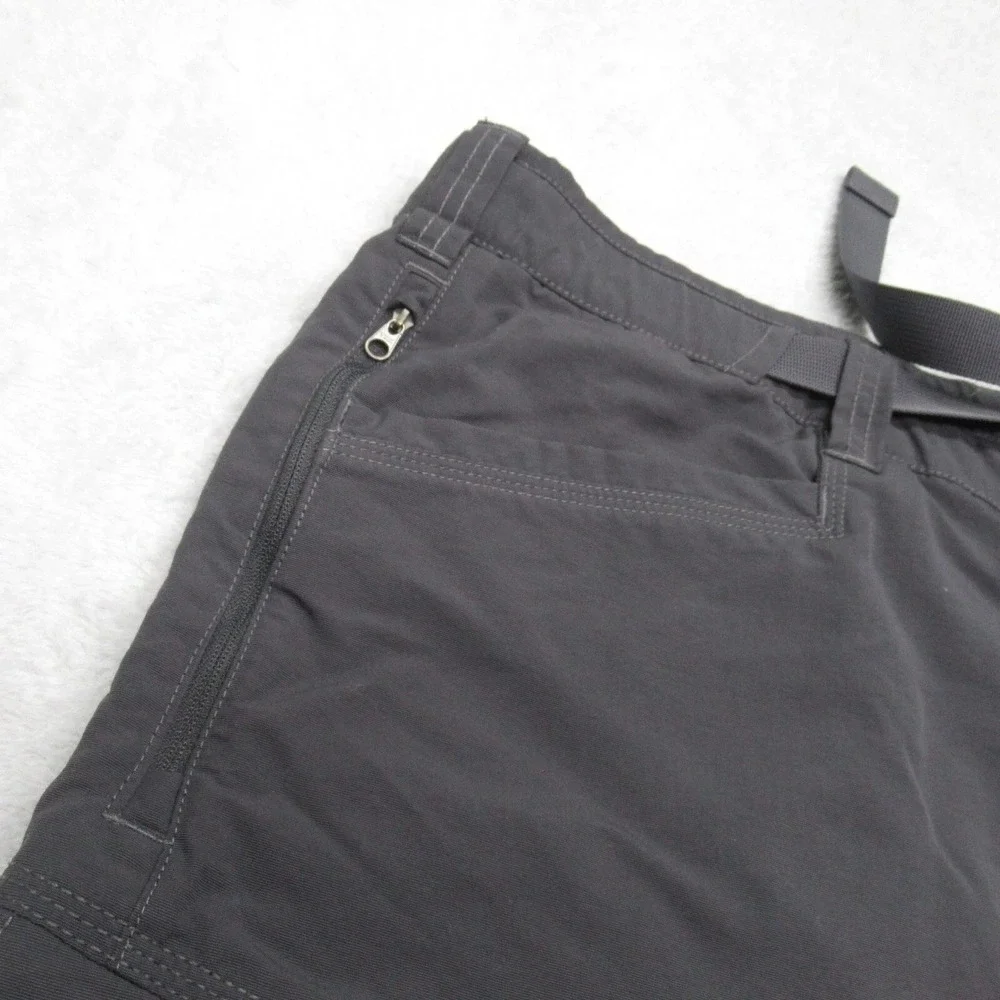 North Face Shorts Men XL Gray 38x20 Cargo Hiking Belted Convertible Shorts Only*
